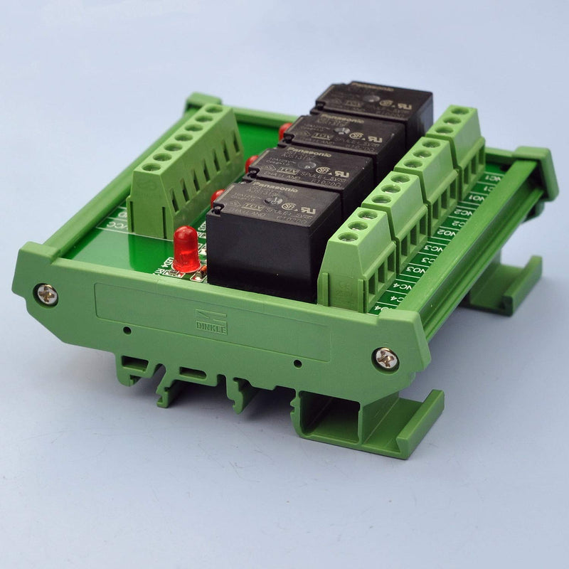  [AUSTRALIA] - Electronics-Salon DIN Rail Mount 4 SPDT 10Amp Power Relay Interface Module, DC 5V Version.