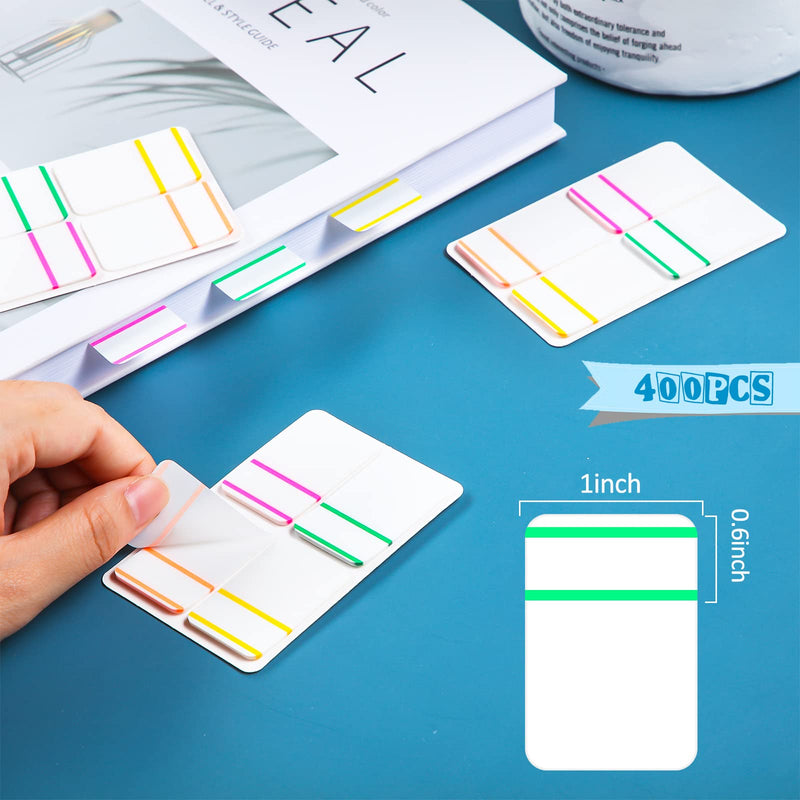  [AUSTRALIA] - 400 Pieces Sticky Tabs Colored Index Tabs Self Adhesive Flag Tabs 1 Inch Sticky Notes for Books and Classify Files, Binder, File Folders, 5 Sets