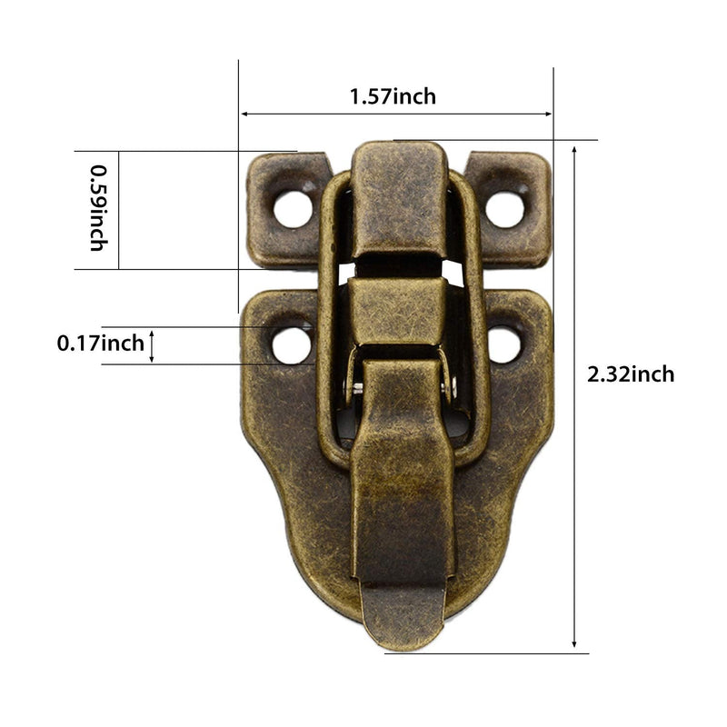  [AUSTRALIA] - Hasp Lock, BESUNTEK Bronze Tone Retro Style Metal Duckbilled Box Hasp Lock Toggle Latch Catch for Wooden Case Boxes, 10PCS