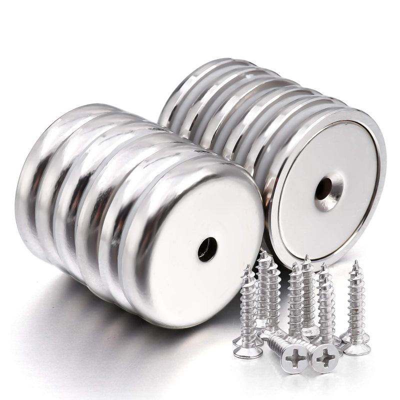 LOVIMAG Neodymium Cup Magnets with 95 LBS Pull Capacity Each - Dia 1.26" - w/Matching Strikers and Screws - Strongest Round Base Magnets 32mm 12+12p - LeoForward Australia