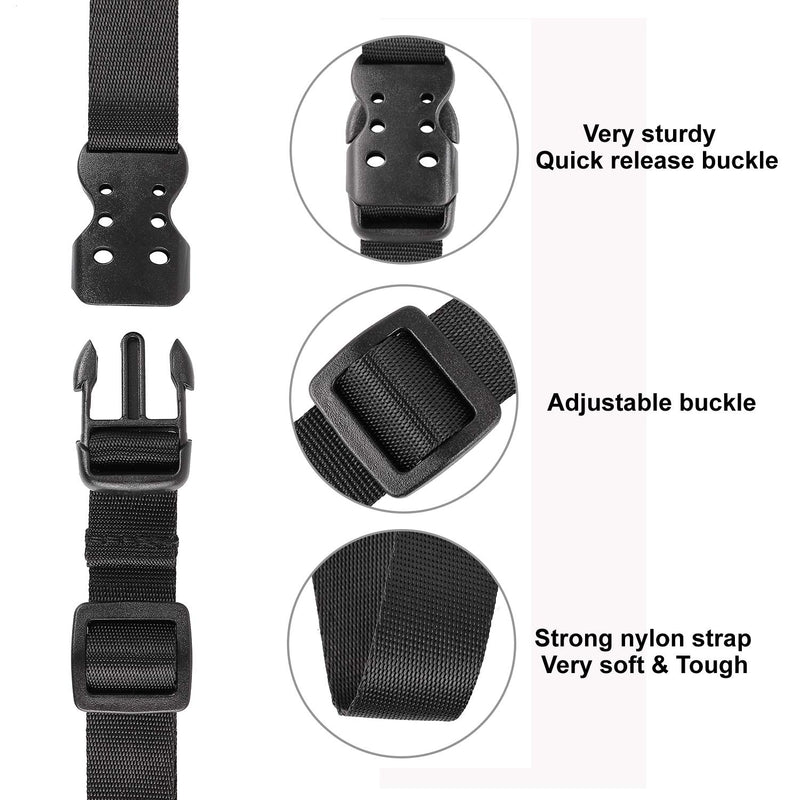  [AUSTRALIA] - Ayaport Utility Straps with Buckle Quick-Release 40" Adjustable Nylon Straps Black 4 Pack