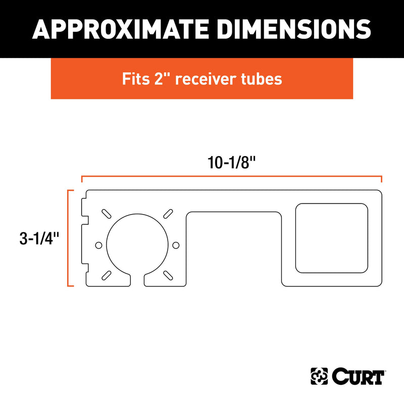  [AUSTRALIA] - CURT 58000 Easy-Mount Vehicle Trailer Wiring Harness Connector Mounting Bracket for 4-Way or 5-Way Flat and 6-Way or 7-Way Round, Fits 2-Inch Receiver