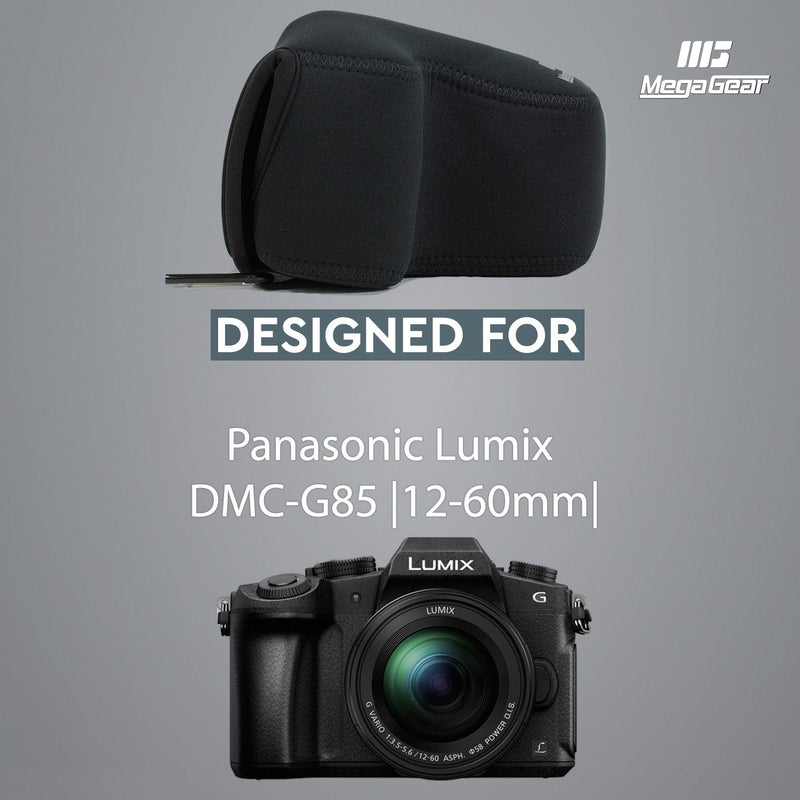  [AUSTRALIA] - MegaGear Panasonic Lumix DMC-G85, G80, G81, G8 (12-60mm) Ultra Light Neoprene Camera Case - Black