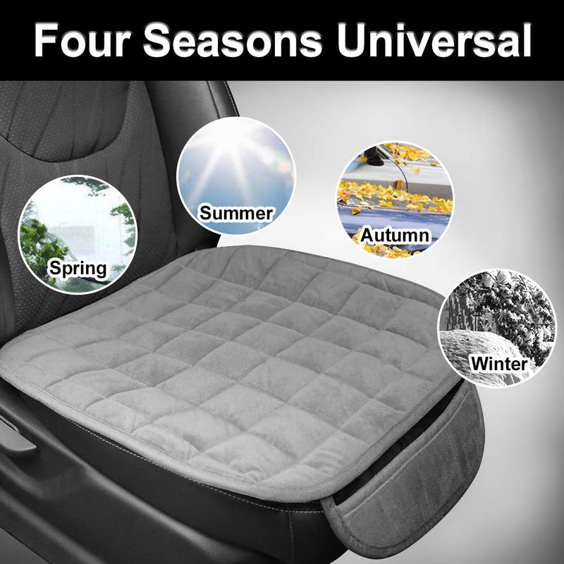  [AUSTRALIA] - uxcell 2pcs Front Car Seat Cushion Universal Interior Seat Pad Mat with Breathable Plush for Automotive Home Office Chair Gray