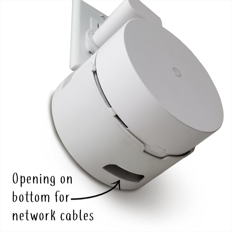  [AUSTRALIA] - Dot Genie Google WiFi [Old Rectangular Plug – NOT Current Round Plug] Outlet Holder Mount Stand: No Messy Screws! (1-Pack) 1 Pack White