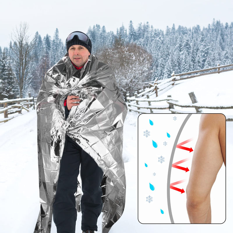  [AUSTRALIA] - Emergency Mylar Thermal Blankets -Space Blanket Survival kit Camping Blanket (Pack of 6). Perfect for Outdoors, Hiking, Survival, Bug Out Bag ，Marathons or First Aid