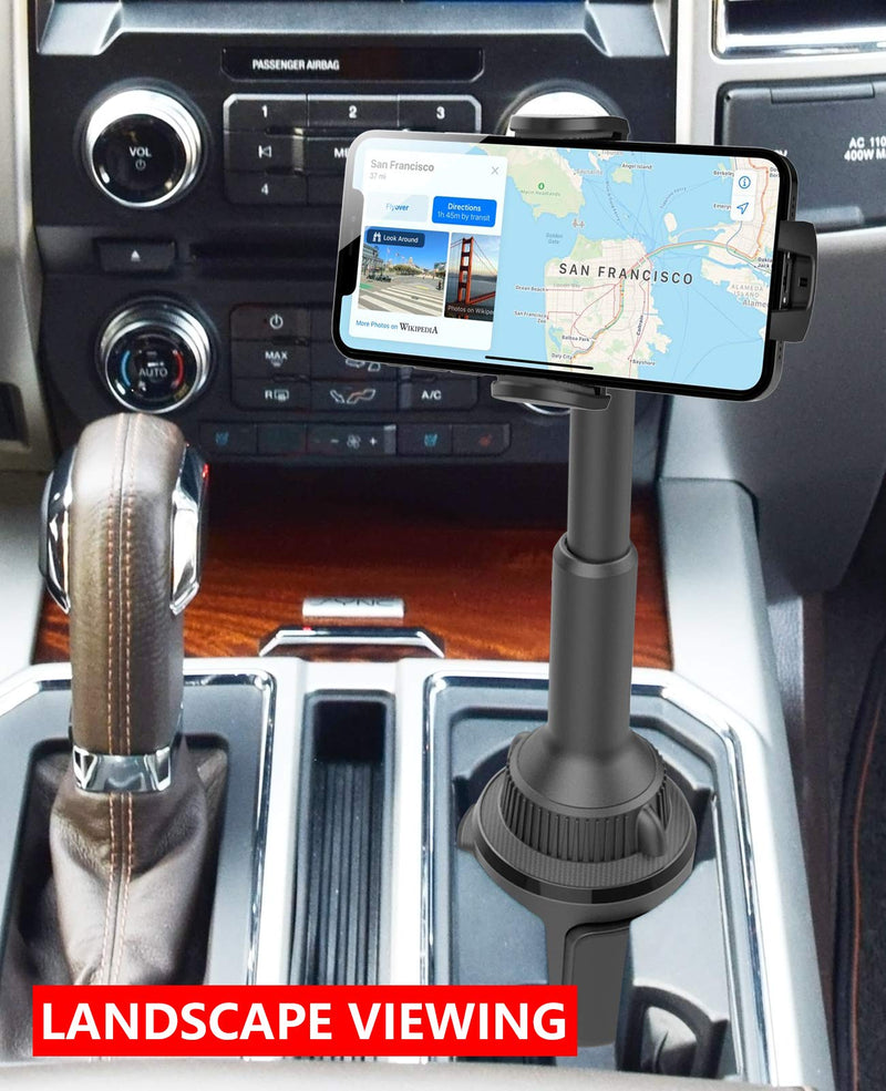  [AUSTRALIA] - Solid Cup Holder Phone Mount for Car Truck with Quick Extension Long Arm Fast Swivel Adjustable Height 360 Rotatable, Low Profile Universal APPS2Car Mobile Mount Compatible with All Cell Phone iPhone