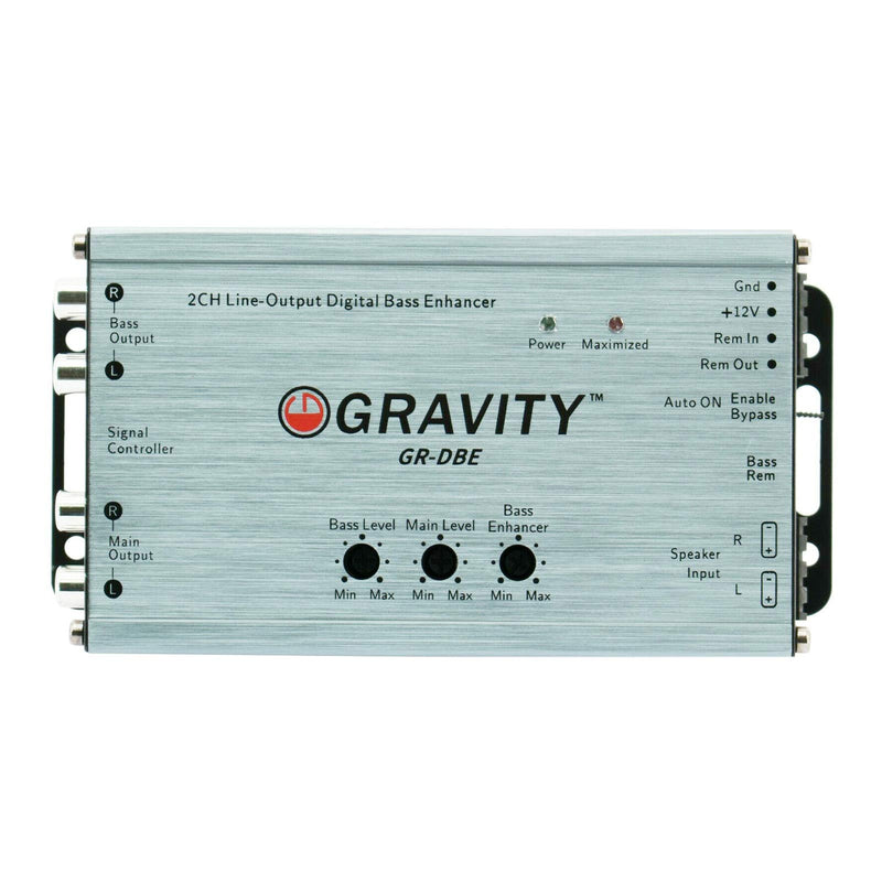 Gravity GR-DBE Two Channel Line-Output Converter 400 Watts Signal/CH with Digital Bass Enchancer with Knob/Dual Amplifier / 9.5 Volt Pre-Amp Outs/Level Matching Controls - LeoForward Australia