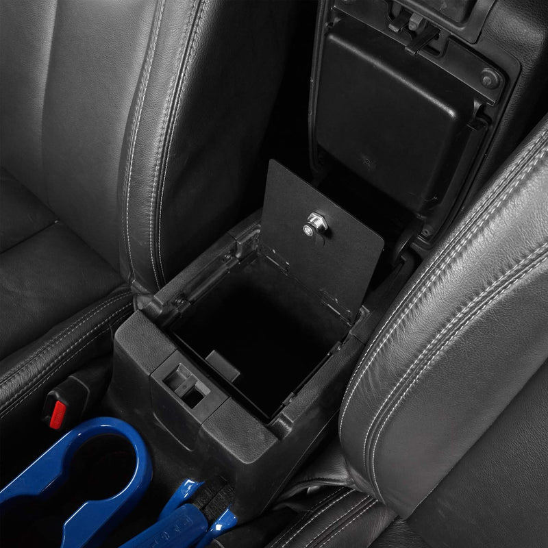  [AUSTRALIA] - Hooke Road Extra Storage Center Console Organizer Insert Tray Armrest Lock Vault Box for 2011-2018 Jeep JK Wrangler & Unlimited Sport Sahara Rubicon