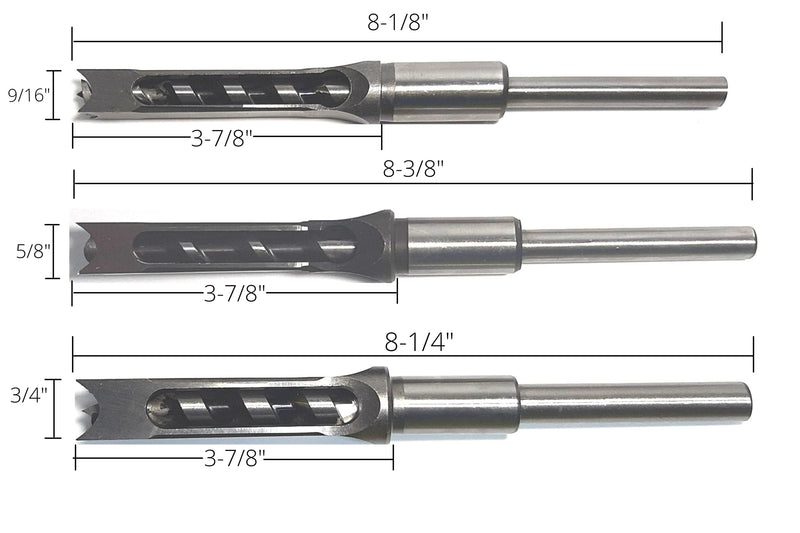  [AUSTRALIA] - Premium Square Drill Bits & Mortise Chisel for Wood Working (9/16 INCH)