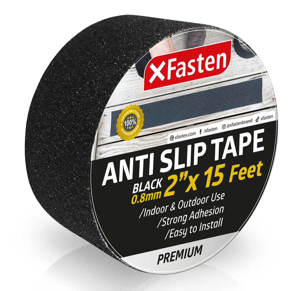 [AUSTRALIA] - XFasten Anti Slip Tape, 2-Inch by 15-Foot Non Slip Grip Tape Roll for Ramps, Decks, Stair Treads and Poolside walkway | Waterproof Floor and Stairs Anti Skid Tape for Steps, Indoor and Outdoor Use 2-Inches x 15-Foot