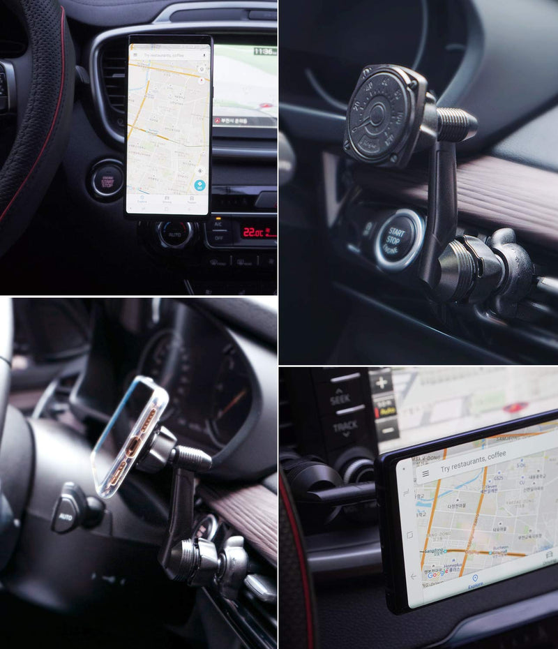  [AUSTRALIA] - Ringke Power Clip Wing Magnetic Car Mount Phone Holder Premium Air Vent Cradle 360° Rotation Long Reach Neck Cell Phone Automobile Cradles for Universal Smartphone