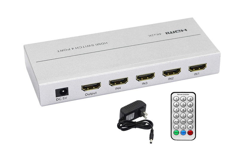  [AUSTRALIA] - CERRXIAN HDMI Switch 4 in 1 Out , 4K@30Hz HDMI Switcher Box with IR Remote Control Support HDCP 4Kx2K 1080P for PC Laptop,Xbox 360 One,PS4 PS3,Blu-ray Player,Roku Fire Stick(4 in 1 Out)