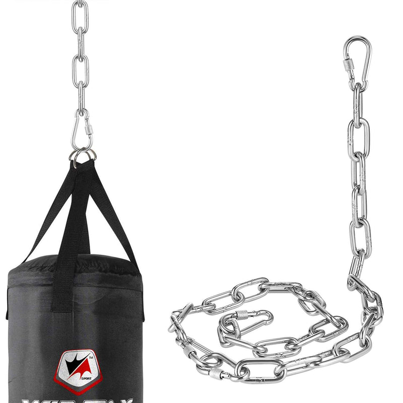  [AUSTRALIA] - MDAIRC Heavy Duty Stainless Steel Straight Link Chain , 800 Pound Load, 6mm (0.23 inch) Diameter, 50cm (19.6 inch) Length, with 2 Locking Snap Hooks