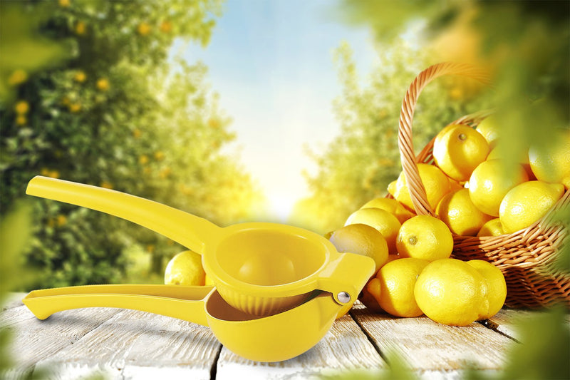  [AUSTRALIA] - Zulay Premium Quality Metal Lemon Squeezer, Citrus Juicer, Manual Press for Extracting the Most Juice Possible Lemon Yellow