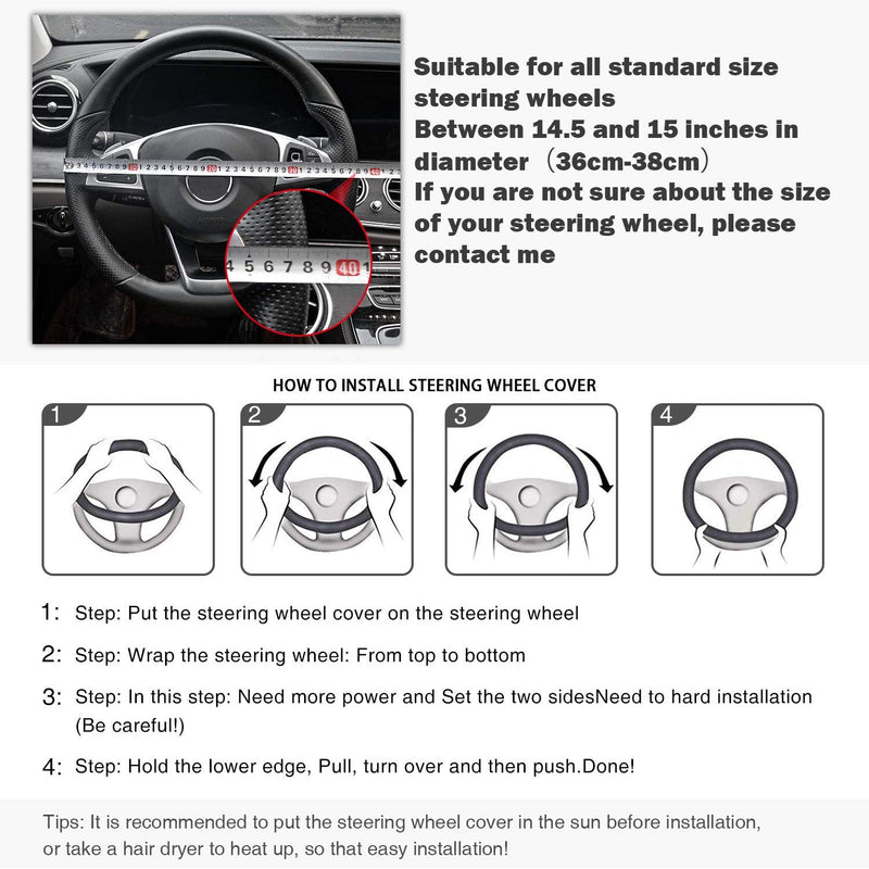  [AUSTRALIA] - BOKIN Steering Wheel Cover Microfiber Leather Viscose, Breathable, Anti-Slip, Odorless, Warm in Winter Cool in Summer, Universal 15 Inches(Purple) Purple