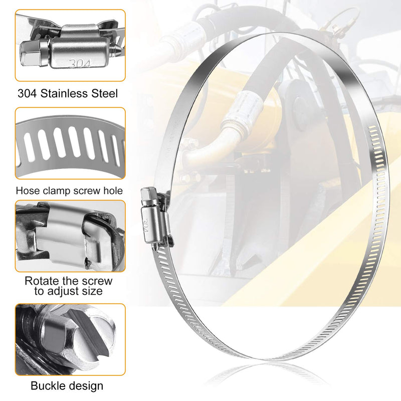  [AUSTRALIA] - MIAHART 6 inch Hose Clamp Adjustable 304 Stainless Steel Duct Clamps Worm Gear Adjustable 141mm-165mm Hose Clamp (Pack of 6) 6 inch (141-165MM)