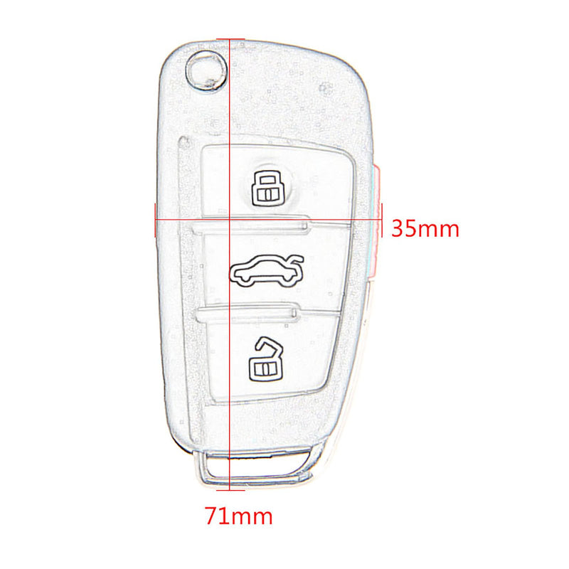  [AUSTRALIA] - Aupoko MYT-4073A Remote Key Case, 3 Buttons Panic Replacement Key Shell Case, Fits for Audi A3 A4 A6 A8 TT Q7 S6 Quattro