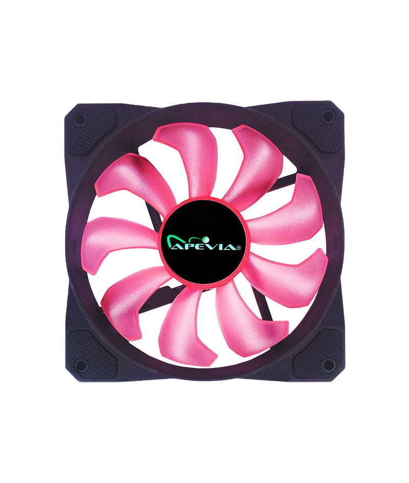  [AUSTRALIA] - APEVIA CO212L-PK Cosmos 120mm Pink LED Ultra Silent Case Fan w/ 16 LEDs & Anti-Vibration Rubber Pads (2 Pk)