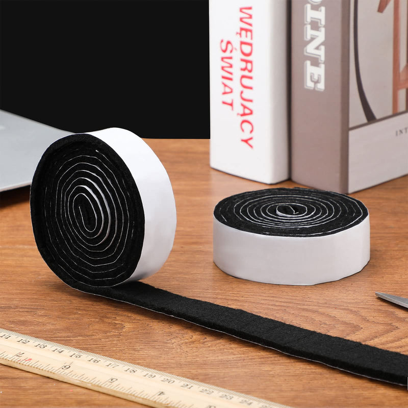  [AUSTRALIA] - 2 Packs Heavy Duty Felt Strip Roll with Adhesive Backing Self Adhesive Felt Tape Polyester Felt Strip Rolls Self Stick for Protecting Furniture Hard Surfaces (120 x 1 x 0.12 Inch,Black) Black 120 x 1 x 0.12 Inch