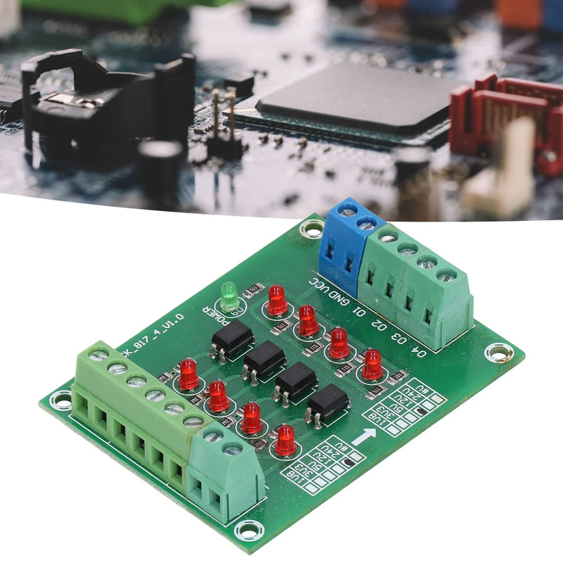  [AUSTRALIA] - Fyearfly Optocoupler Isolation Card, 4-Channel Optocoupler Isolation Module 24V to 5V PLC Signal Level Voltage Converter Electrical Component, for Pnp to Npn Conversion