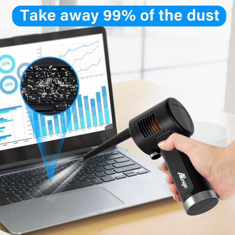  [AUSTRALIA] - Electric Air Duster, Cordless Air Duster, Rechargeable Compressed Air Duster, 33000 RPM Air Blower, Two Smart Start Modes, Good Replacement for Compressed Air Can, Reusable Dust Destroyer… TAD03