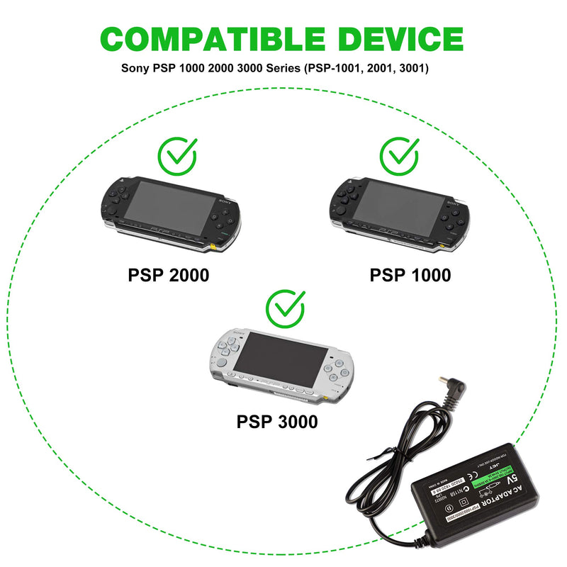  [AUSTRALIA] - PSP Charger, AC Adapter Wall Charger Compatible with Sony PSP-110 PSP-1001 PSP 1000 / PSP Slim & Lite 2000 / PSP 3000 Replacement