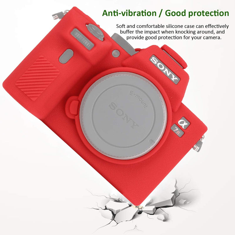  [AUSTRALIA] - Easy Hood Camera Case for Sony Alpha a7III a7 III a7R III a7RIII ILCE-7RM3 a73 a7R3 a7R Mark III Soft Silicone Rubber Protective Body Housing Case Skin Camera Protector Cover (Red) Red
