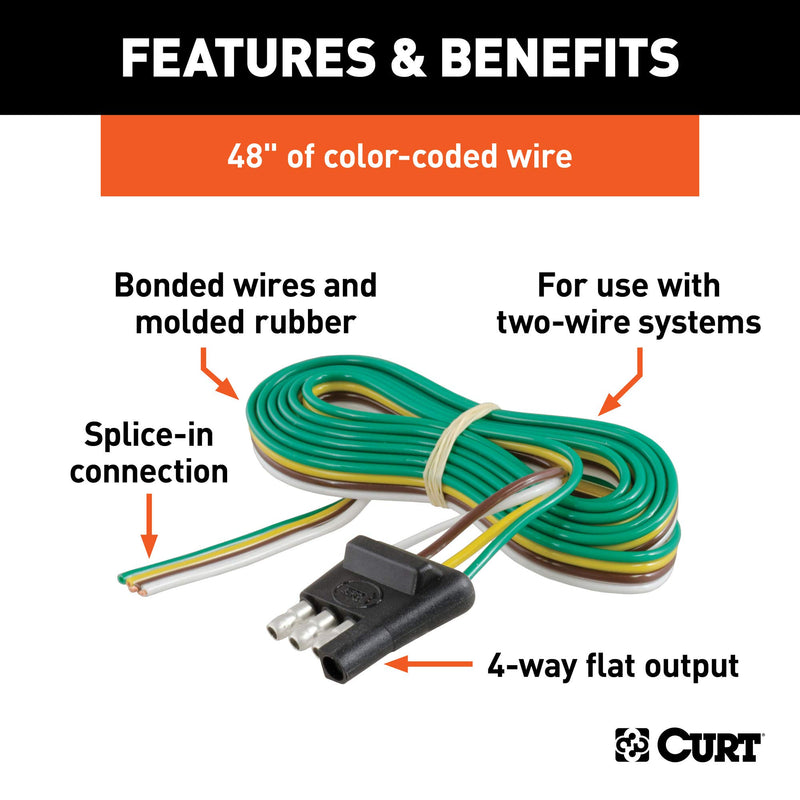  [AUSTRALIA] - CURT 58348 Trailer-Side 4-Way  Trailer Wiring Harness with 48-Inch Wires, 4-Pin  Trailer Wiring