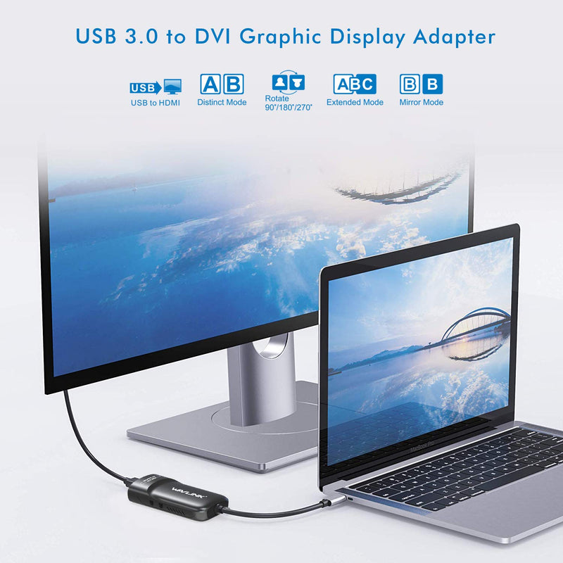  [AUSTRALIA] - WAVLINK USB 3.0 to DVI/HDMI/VGA Universal Video Graphics Card Adapter for Multiple Monitors Up to 2048x1152 for Windows, Mac OS & Chrome OS[Includes DVI-to-VGA,DVI-to-HDMI Converter Attachment]