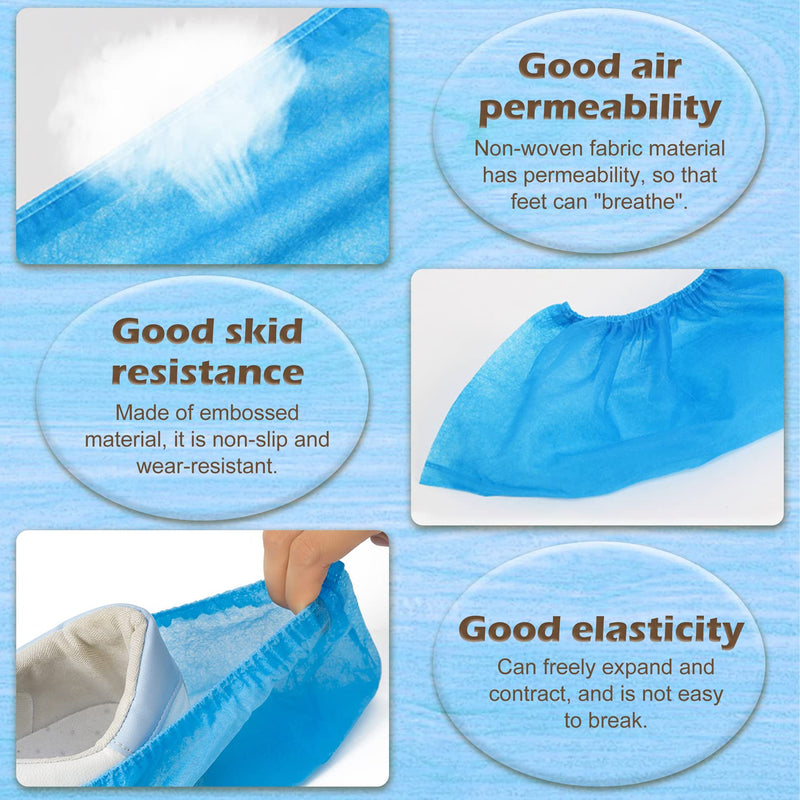  [AUSTRALIA] - Shoe covers, 100 pieces (50 pairs) non-slip shoe covers, shoe protection for indoor and outdoor use (blue)