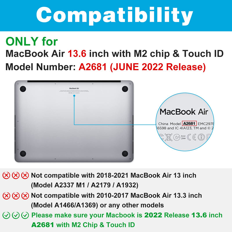  [AUSTRALIA] - ProCase Screen Protector Compatible with MacBook Air 13.6 Inch 2022 Released Model A2681, Tempered Glass Film Guard for MacBook Air 13.6 2022 A2681 with M2 Chip & Touch ID