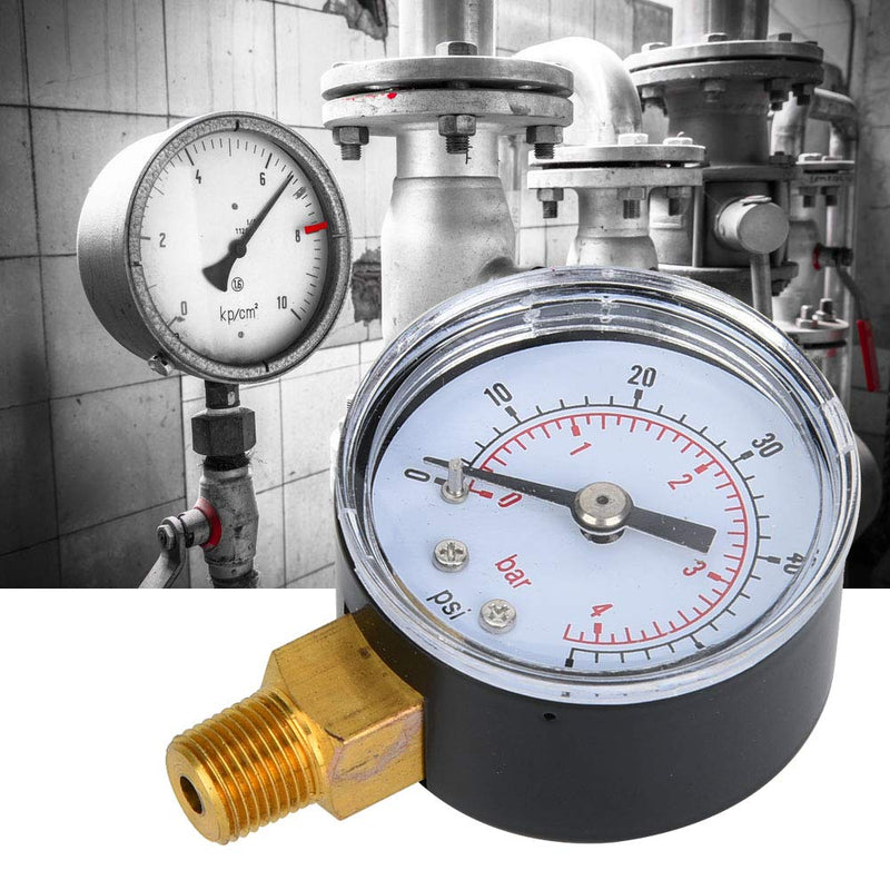  [AUSTRALIA] - Mechanical Pressure Gauge Pressure Gauge Measuring Tool 1/8inch BSPT Base Connection for Air Oil Water Measurement (0-60psi, 0-4bar)