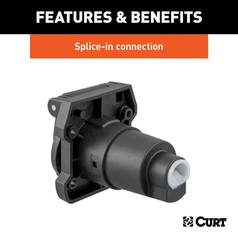  [AUSTRALIA] - CURT 58155 Heavy-Duty Vehicle-Side 7-Pin RV Blade Trailer Wiring Harness Connector