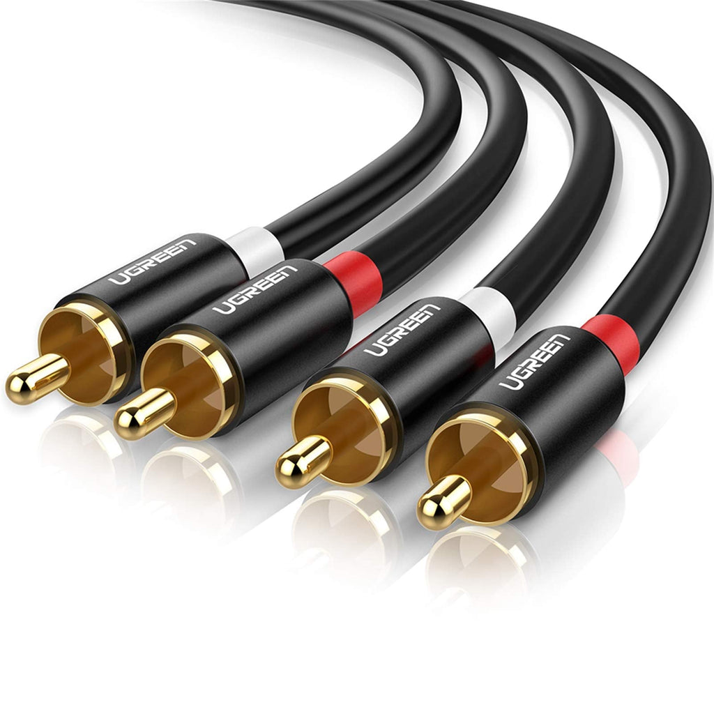  [AUSTRALIA] - UGREEN RCA Cable 2RCA Male to 2RCA Male Stereo Audio Cable, Hi-Fi Sound Audio Cord, Gold Plated RCA Cable Compatible with Home Theater Amplifiers HDTV Gaming Consoles Hi-Fi Systems, 6Feet