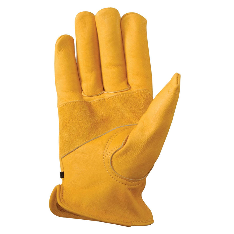  [AUSTRALIA] - Wells Lamont Men's Cowhide Leather Work Gloves | Adjustable Wrist, Puncture and Cut Resistant | Small (1132S)