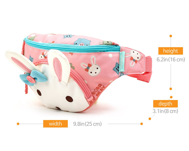 Roraailey Charming Rabbit Girls HipSack Waist Pack Fanny Phone Wallet (Pink) - LeoForward Australia