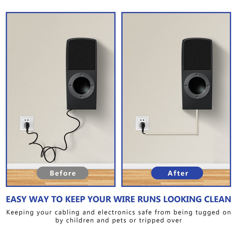  [AUSTRALIA] - One Cord Cover Wall - 153in Mini Wire Hider, Wire Cover for Hiding Speaker Wire, Baby Monitor Cord - Paintable Wire Channel for Cable Concealer, 9X L17in W0.5in H0.35in, CMR05 Beige Small