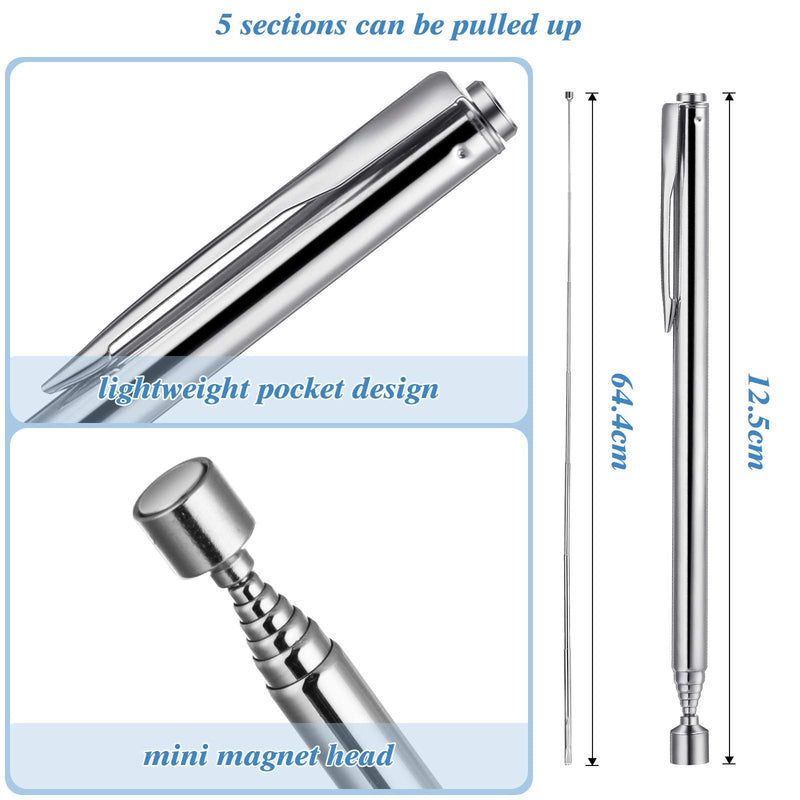  [AUSTRALIA] - 4 Pieces Pick Up Tool Piercing Ball Frabber Tool Magnetic Telescoping with 4 Prongs IC Chips Metal Grabber Claw Pickup Holder Electronic Component Catcher for Tiny Objects in Home Office