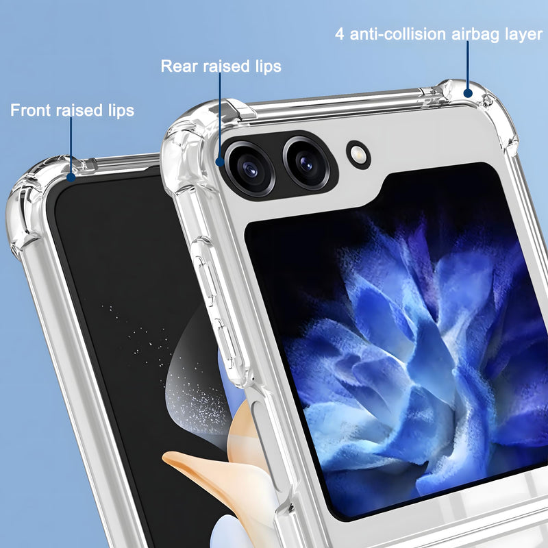  [AUSTRALIA] - HOYZNBI Clear Magnetic Case for Samsung Galaxy Z Flip 5 [Compatible with MagSafe Accessory] Slim Shockproof Mag-Safe Case Anti-Yellow Transparent Phone Cover for Samsung Z Flip 5 5G