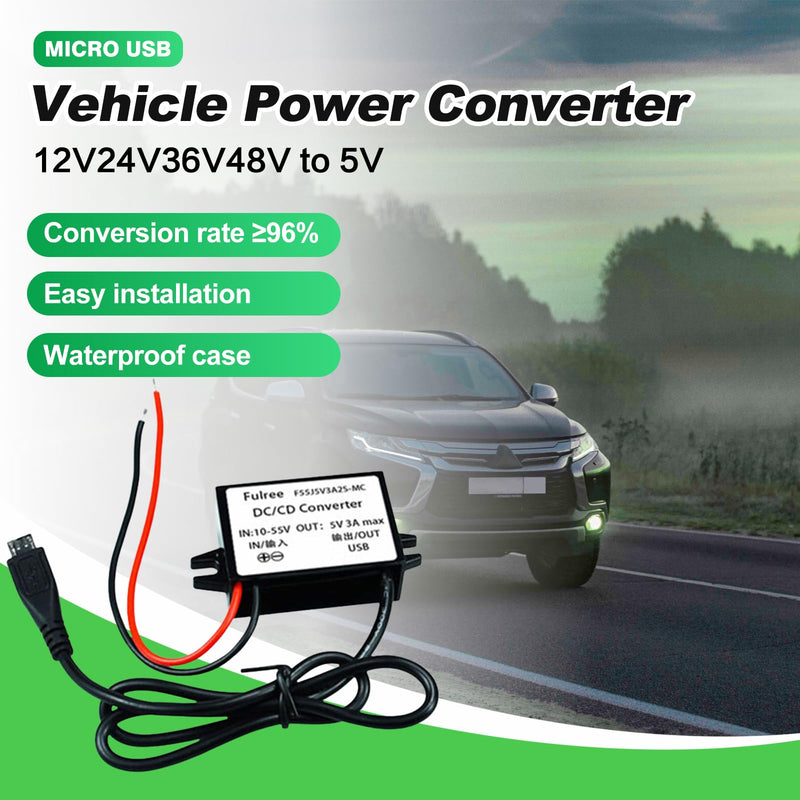  [AUSTRALIA] - YYRL 12V/24V/36V/48V to 5V，Car Micro USB Power Supply Buck Waterproof Cable Plug Adapter