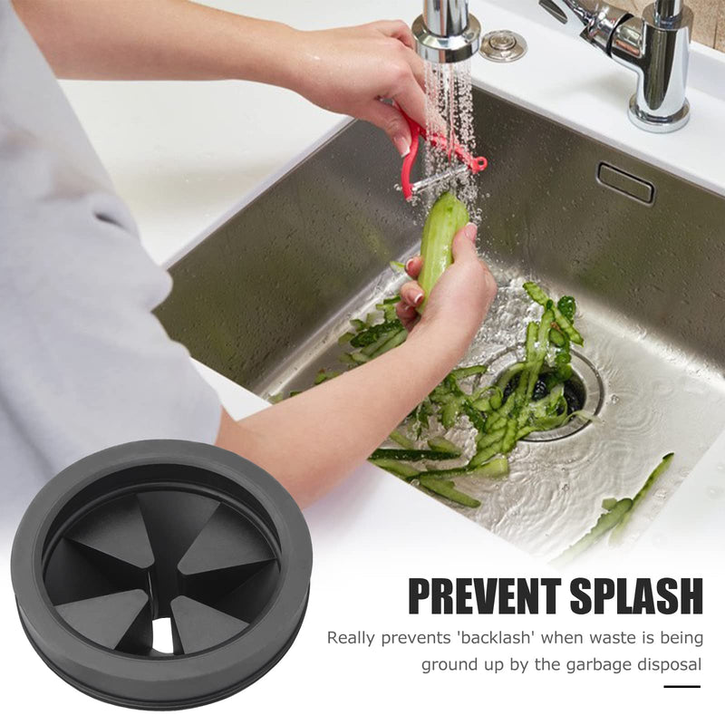  [AUSTRALIA] - Garbage Disposal Splash Guards, 2-Pack 3 1/8" Sink Baffle Food Waste Disposer Drain Splash Guard Collar Quiet Collar Cover EPDM Rubber Drain Plugs Insert Parts for Waste King, Whirlaway, GE Disposer