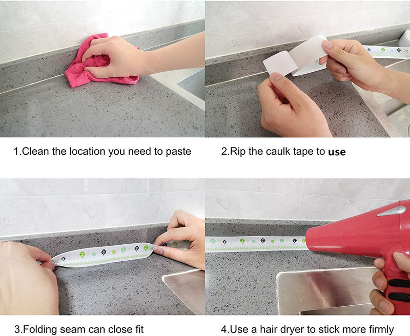  [AUSTRALIA] - Caulk Strip,Waterproof Caulking Tape, PVC Caulk Strip for Bathtub Kitchen Sink Toilet Wall Edge Protect Style A (1.5“ X ”125”) Style A(1.5" X ”125")