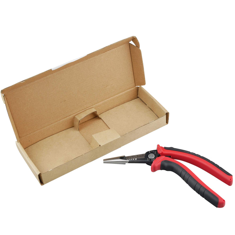  [AUSTRALIA] - KAIFNT K602 Ergonomic 6-In-1 Combination Wire Service Tool, Stripping Crimping and Gripping Pliers, 8" Electrician Pliers