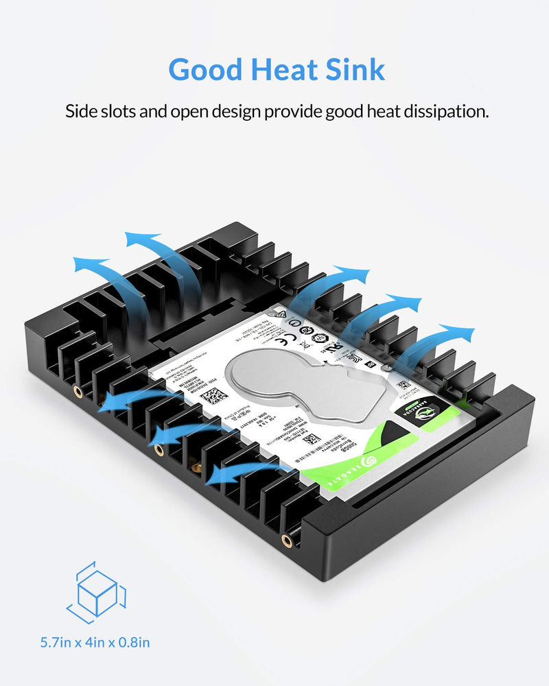  [AUSTRALIA] - ORICO 2.5 SSD SATA to 3.5 Hard Drive Adapter Internal Drive Bay Converter Mounting Bracket Caddy Tray for 7 / 9.5 / 12.5mm 2.5 inch HDD / SSD with SATA III Interface(1125SS)