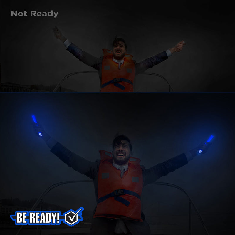  [AUSTRALIA] - Be Ready Blue Glow Sticks - Industrial Grade 8+ Hours Illumination Emergency Safety Chemical Light Glow Sticks (24 Pack)