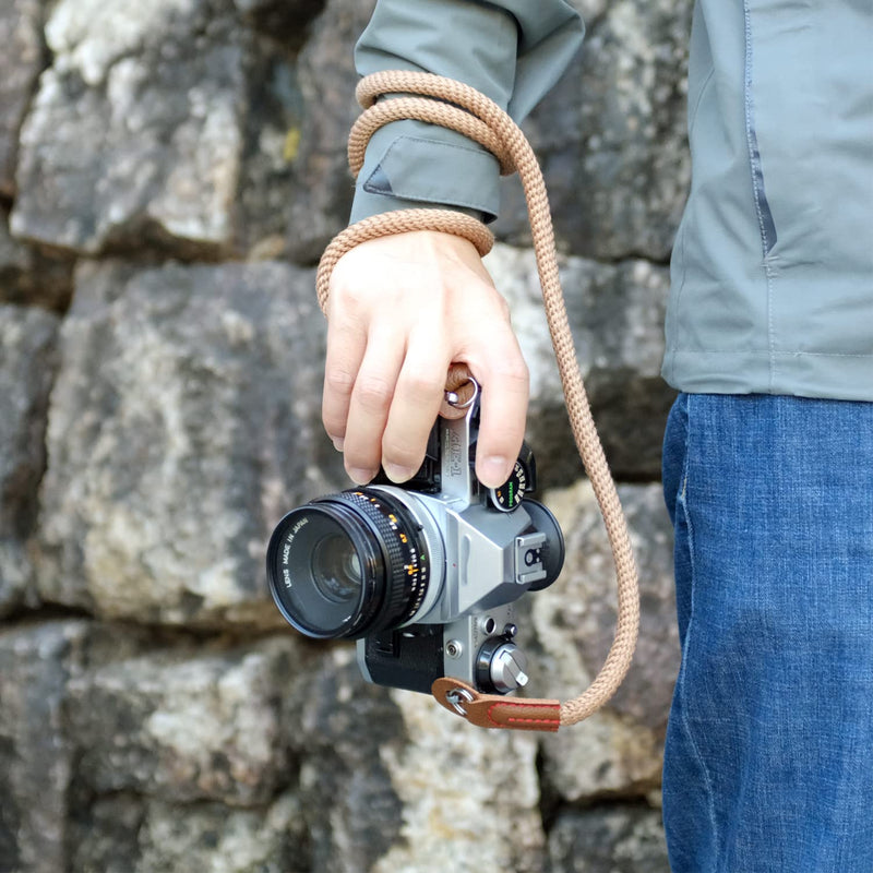  [AUSTRALIA] - PIBIETTN Camera Strap,Rope Camera Strap Compatible with Sony Nikon Canon Fuji Camera Strap Rope SLR, DSLR, Mirrorless Cameras 100cm Brown