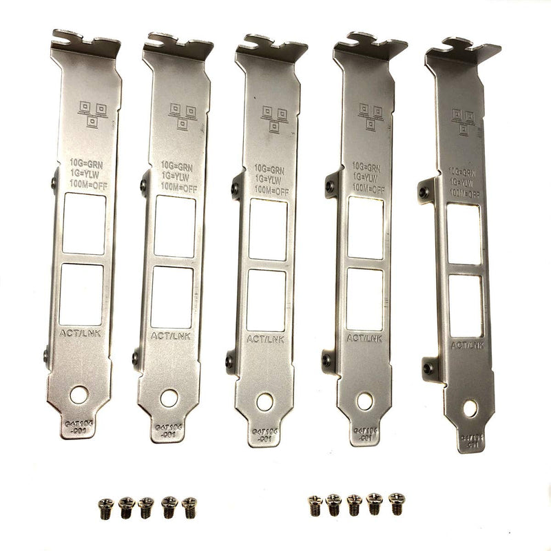  [AUSTRALIA] - spartshome 5pcs Generic Full Height Brackets with Screws Replacement for Intel X540-T2 X550-T2 Network Card