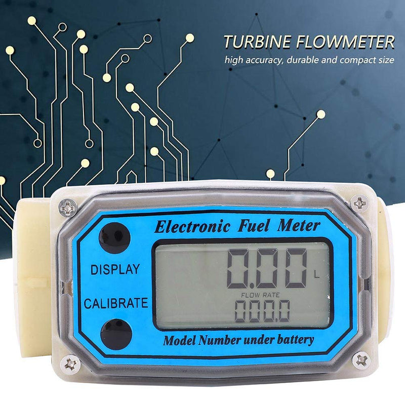  [AUSTRALIA] - Mini Fuel Flow Meter, Digital Turbine Meter, 15-120 L/min 1" NPT Flow Meter, LCD Digital Meter Diesel Fuel, Oil Flow Meter for Urea Kerosene Petrol