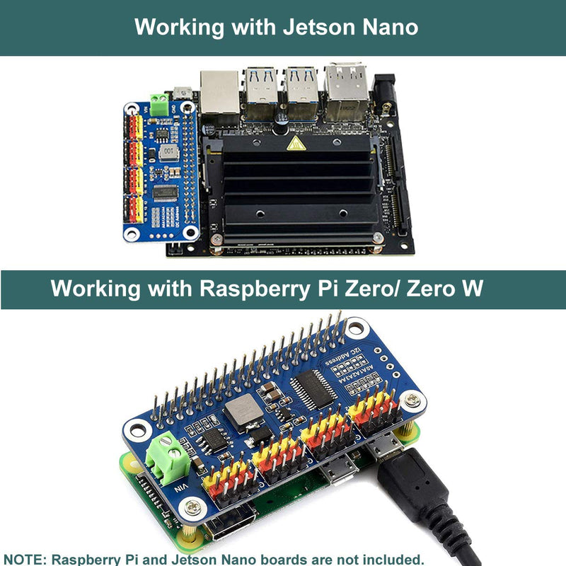  [AUSTRALIA] - MakerFocus PWM Servo Motor Driver IIC Module 16 Channel PWM Outputs 12 Bit Resolution I2C Compatible with Raspberry Pi 4 3B+ 3B Zero/Zero W/Zero WH and Jetson Nano